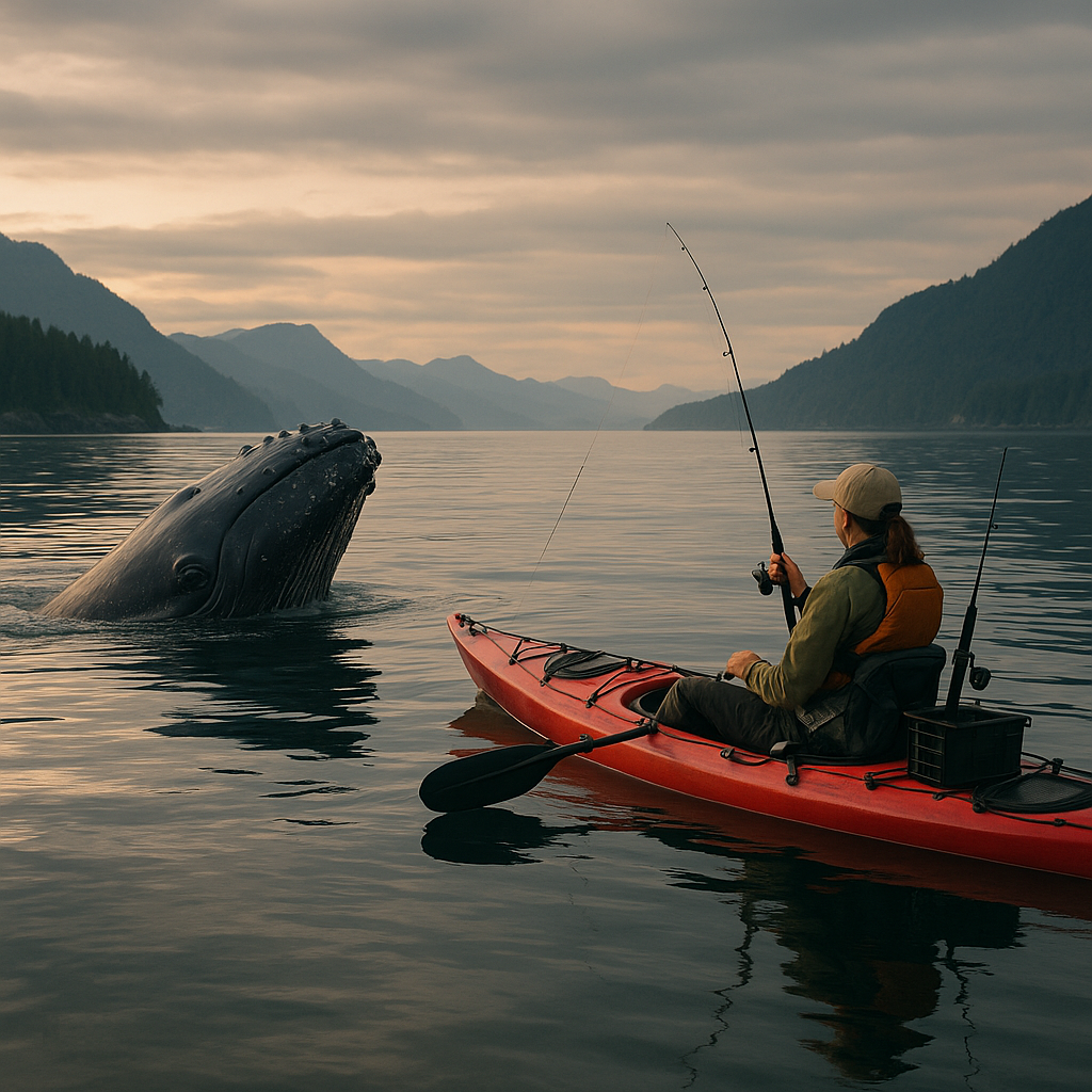 Delve into Crystal Borkes' unforgettable kayak fishing encounter with a humpback whale off Vancouver Island, capturing the thrilling unpredictability of the sport.